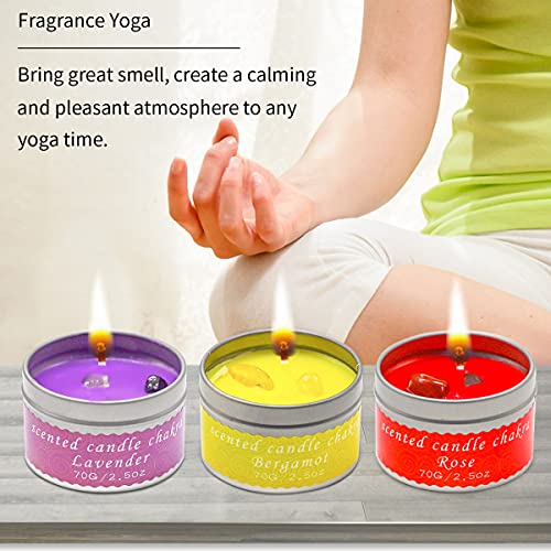 Spiritual Gifts For Women,Chakra Candles With Crystals Inside Set Of 7 With Chakra Bracelets.meditation Candles/Wiccan Gifts /7 Day Candle Incense Ceremony Kit For Healing And Cleansing #TOP5