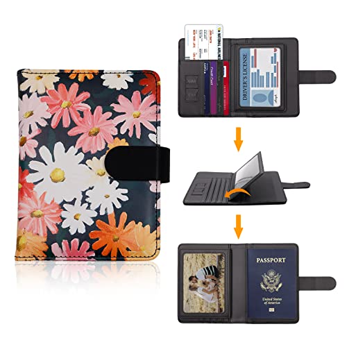 Image of Melsbrinna Rfid Passport Holder for Travel women /Men, Cute Passport Wallet Rfid Blocking Card Slots, Rfid Passport Cover /CaseTravel Wallet, Passport Book Holder, Black1, Cute