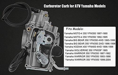 Yfm350 Carburetor For Yamaha 1987-1990 & 1992-1995 Moto-4 350 Yfm350/1987-2004 Warrior 350 Yfm350/1987-1998 Big Bear 350 Yfm350/1996-1998 Kodiak 400 Yfm400/1995 Wolverine 350 Yfm35F +Intake Manifold #TOP1