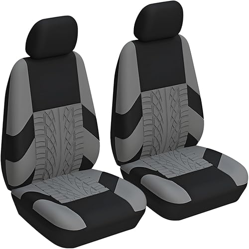 Fundas de asiento delantero de automóvil, 2 protectores de asiento de cubo de poliéster, suaves y transpirables, cojines deportivos de alta calidad,