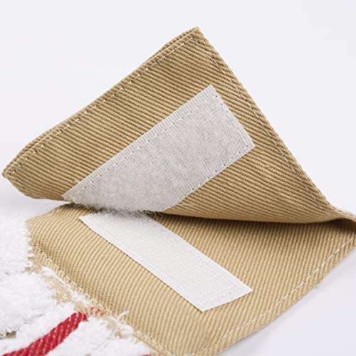Image of Ritz Premium 100% Cotton Solid and Multi Check Kitchen Tie Towel Absorbent, Super Soft, and Fast Drying Hang Towel, Set of Three, Biscotti