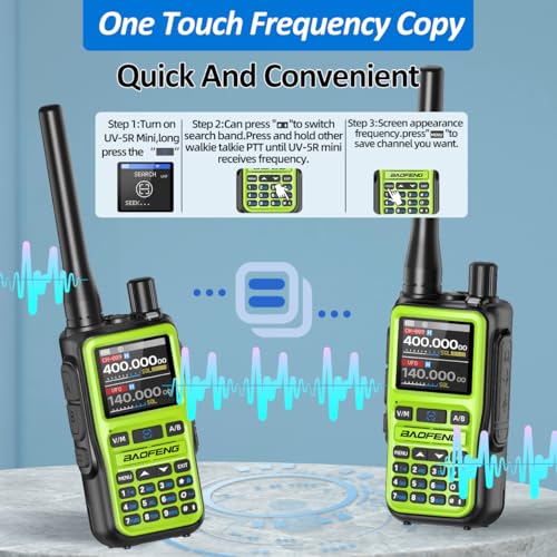 Image of BAOFENG UV-5R MINI Ham Radio Handheld UV5R Upgrade Long Range Walkie Talkies Rechargeable Emergency NOAA Weather VHF UHF Two Way Radio APP Programming Dual PTT USB-C Charger for Hunting Camping,2 Pack