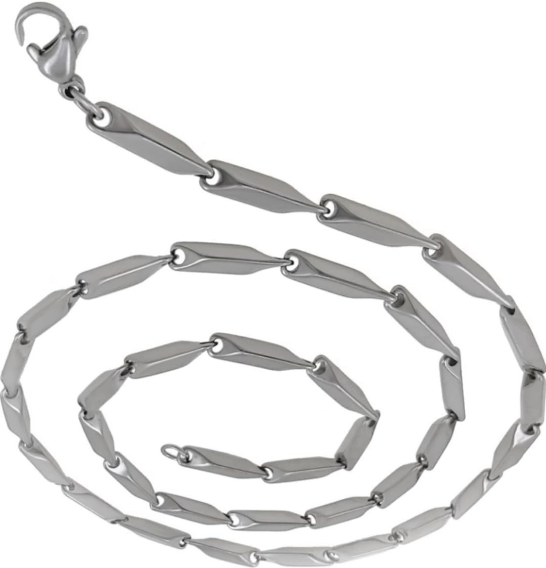 Mens Platinum Stainless Steel Chain C010 Platinum 1 Necklace-image-40