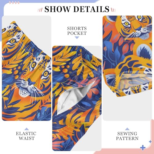 Tiger Pajamas Bottoms with Pockets Comfy Pjs Sleepwear Elastic Waistband Pajamas Pants Lounge Pants for 6-14 Years4