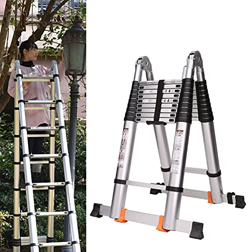 Amazon.co.jp: NNNOBY 伸縮はしご 4M+4M 持ち運びやすい アルミ はしご