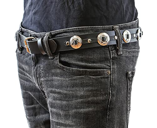 Concho Belt Made In USA Real Leather Punk Goth Thrash Metal2
