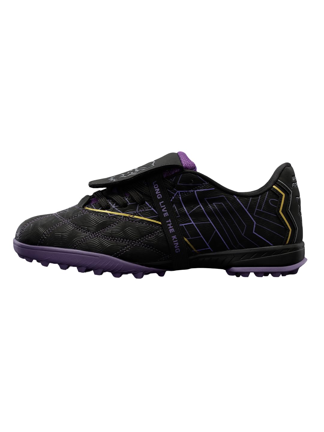 Tactix: Black Panther Edition Men and Boys Low Top Football Studs | Black & Purple Quilted Upper with EVA Midsole, Dual Rubber Grip Outsole & Lace-Up Closure