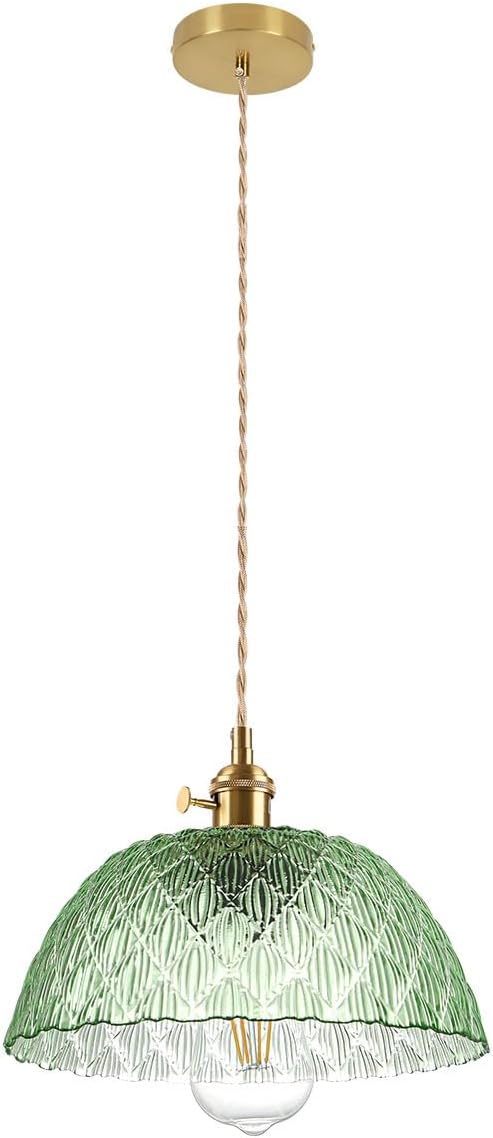 Mid Century Hanging Lighting 1-Light Globe Hanging Pendant Lights with Gray Glass Shade, Farmhouse Glass Chandelier for Dining Room Kitchen Island Foyer