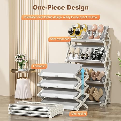 Zapatero plegable multifuncional que ahorra espacio en dormitorio 6