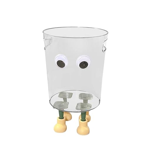 House of Quirk Tiny Open-Top Trash Can,Transparent Trash Bin|Desktop Trash Can,Creative Garbage Can,Small Desktop Waste Basket For Bathrooms 4.6 Litre(Transparent)