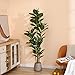 FLOWORLD Artificial Rubber Tree Plant 6ft Tall Faux Ficus Tree Potted Fake Tropical Plants Decorative House Plants Large Floor Artificial Trees for Home Office Decor, Without The Pot