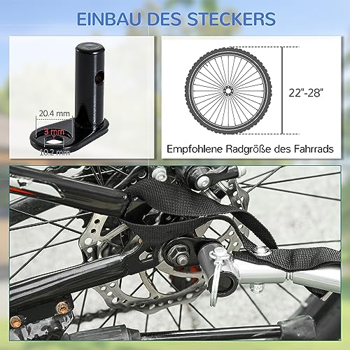 HOMCOM Fahrradanhänger Lastenanhänger Belastbarkeit max. 40 kg Transportanhänger Handwagen Lasten-Fahrradanhänger Schwarz Stahl Oxford 140 x 88 x 60 cm