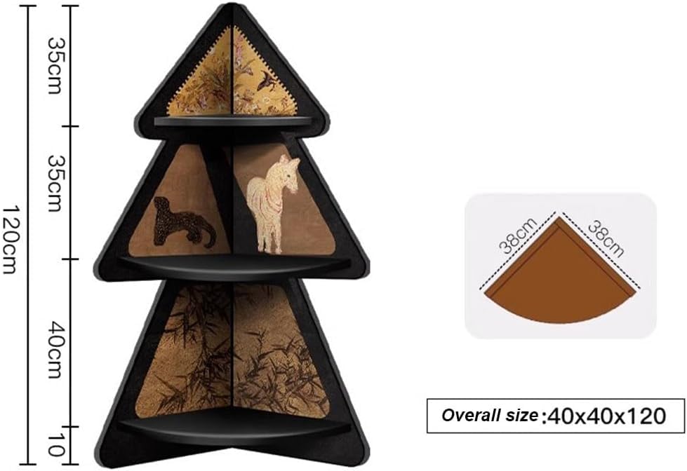 Estantería esquinera de madera para decorar una sala de estar compacta y un balcón acogedor 3