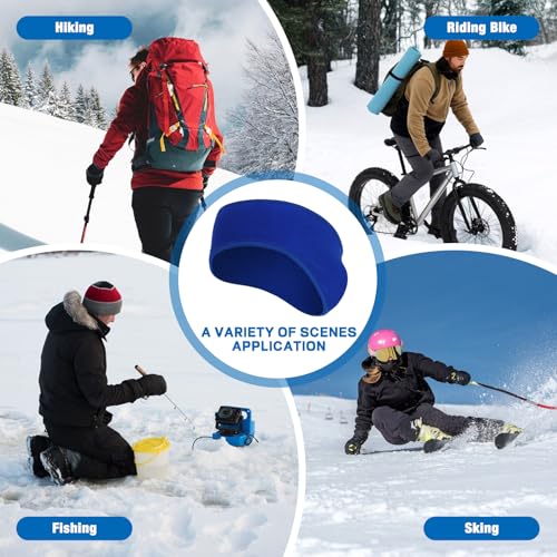 Image of Ear Warmers Headband, KOMAKE 2 Pack Earmuff Headband Fleece Earmuffs Running Headband Winter Ear Covers Moisture Wicking Sweatband Ski Sport Headband For Men & Women (Black+Gray)