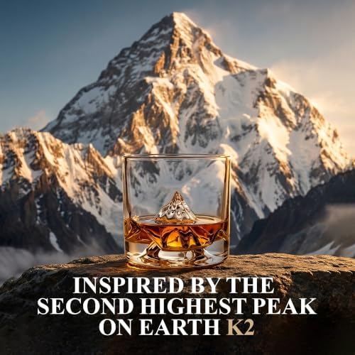 Image of LIITON K2 Mountain Whiskey Glasses, Set of 2, 10oz, Bourbon Glass