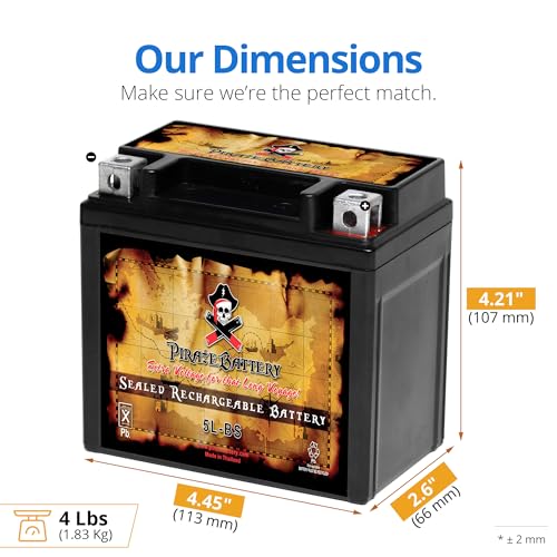Pirate Battery YTX5L-BS Maintenance Free Replacement Battery Compatible With Atv thumb #1
