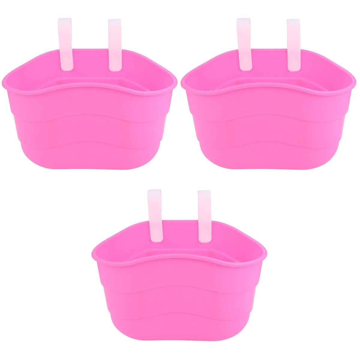 Yardwe 3piezas Cesta De Bicicleta para Niño Niña Canasta De Plástico Rosa para Scooter y Bicicleta Infantil Fácil De Instalar El Manillar Almacenamiento Práctico y Duradero