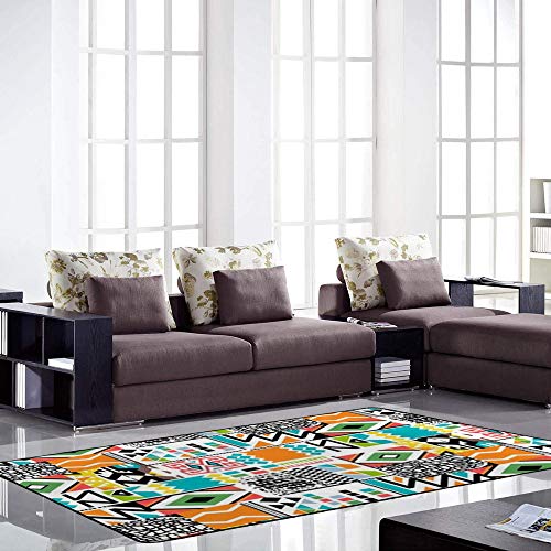 Tapis patchwork ethnique Ruchen pour isoler les sols froids avec douceur