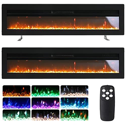 INMOZATA 127cm Electric Fireplace with LED Flame Effect