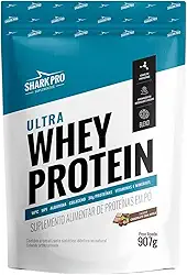 Shark Pro Ultra Whey Protein Sabor Chocolate com Avelã - 30g de Proteínas - Suplemento Alimentar de Proteínas em Pó - WPC e WPI - Fórmula com Colágeno e Albumina - 907g Pouch