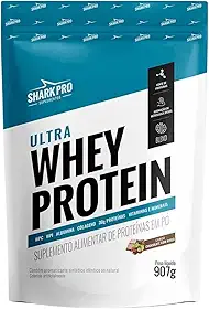 Shark Pro Ultra Whey Protein Sabor Chocolate com Avelã - 30g de Proteínas - Suplemento Alimentar de Proteínas em Pó - WPC e WPI - Fórmula com Colágeno e Albumina - 907g Pouch