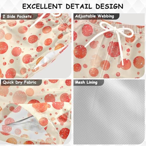 Pigsaly Boys Swim Trunks Coral Peach Gradient Flashing Red Orange Glitter Boys Board Shorts Swimsuit Swimwear 5T3