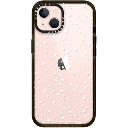 CASETiFY Impact iPhone 13 Case [6.6ft Drop Protection] - White Star Night - Clear Black