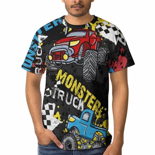 T-shirt col rond homme style véhicule à moteur en coton confortable pour le quotidien