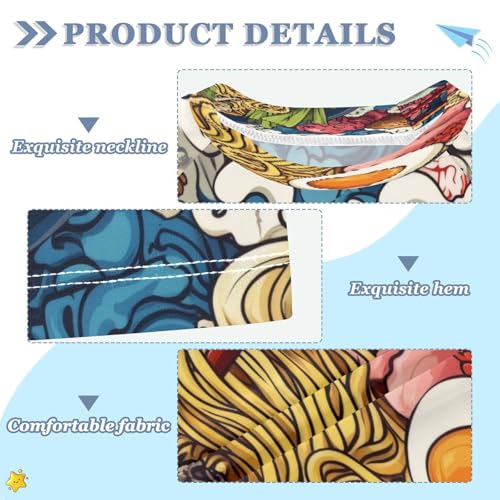Kids Swimsuit Ramen Noodle Fish Egg Sunscreen T-Shirts Swimwear Sets UPF 50+3