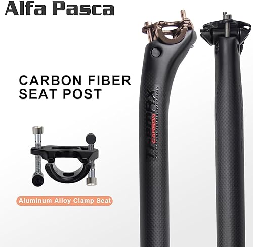 Miniatura 7 de Alfa Pasca Mountain Bike Dropper Seatpost Carbon Road Bike Seatpost Carbon Fiber Seat Post 3K GlossyMatte 27.230.831.6