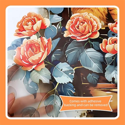 Kit de Vinilos Decorativos de Gato y Flores 30x60 cm miniatura 6