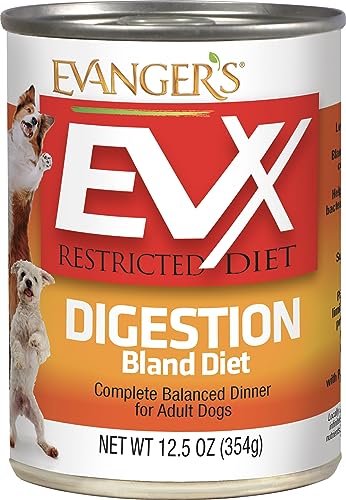 Evanger's EVX Restricted Diet Digestion Bland Diet Canned Dog Food – 12 Count, 12.5 oz Each – Bland Diet Recipe for Sensitive Stomachs – Digestive Support