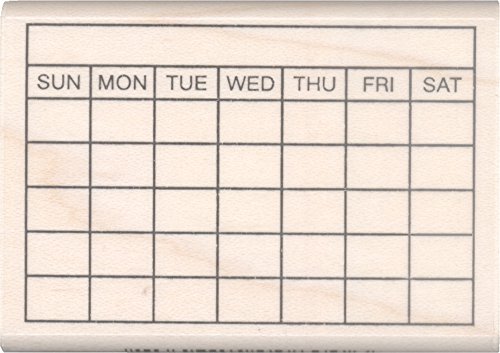 Stamps by Impression ST 0999 Bullet Journal 5 Row Calendar Rubber Stamp 1½"