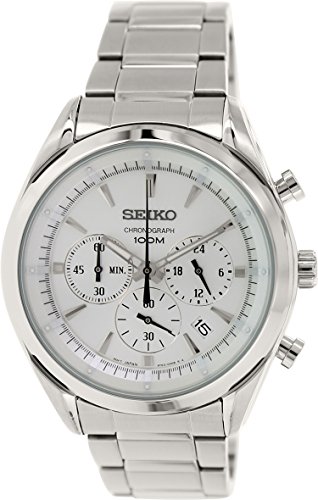[ZCR[]Seiko rv Chronograph Silver Dial Stainless Steel Watch SSB085 Y [tA]