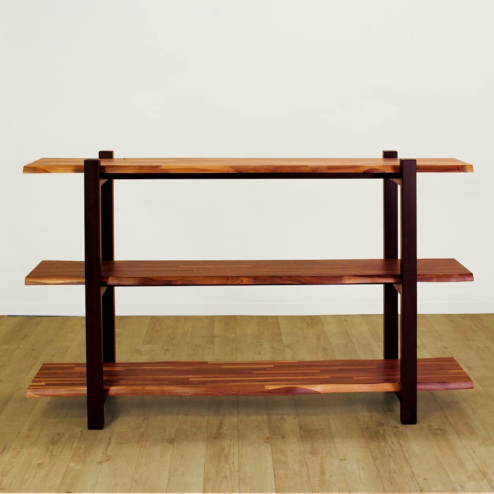 銘木ブラックウォルナット3段棚　丸太耳付き風 銘木ブラックウォルナット3段棚 丸太耳付き風 【公式通販】