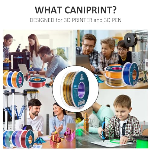 Image of Geeetech Silk PLA Tri Color Filament 1.75mm 3D Printer Filament, Coextrusion Purple Gold Black Tri-Colors Metal-Like Shiny Silk PLA Filament, 1kg (2.2lbs) 1 Spool, Dimensional Accuracy + /- 0.02 mm
