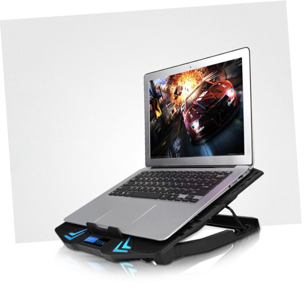 HOMSFOU Refroidisseur Ordinateur Portable avec Ventilateurs Silencieux Support de Refroidissement Ajustable Design Incliné pour Meilleure Dissipation de Chaleur Noir et Version Tactile