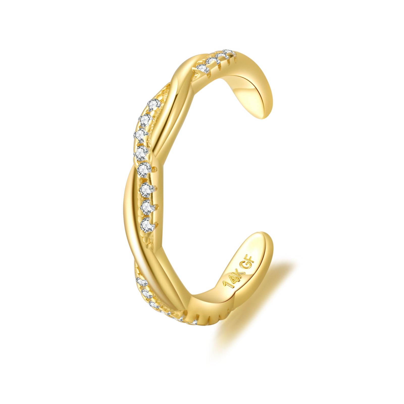 PLOMFOV 14K Gold Filled Gold Toe Rings for Women Adjustable Toe Rings Non Tarnish Solid 14K Real Gold Toe Ring