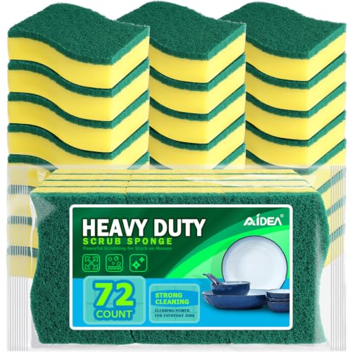 Image of AIDEA Sponges Kitchen, 72-PK Heavy Duty Dish Sponge Kitchen, Scrub Sponges