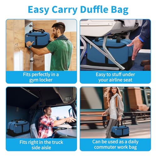 Image of Apenze Small Gym Bag 14 inch lightweight Carry On Mini Duffel Bag with D-Ring for Travel Sport - Blue