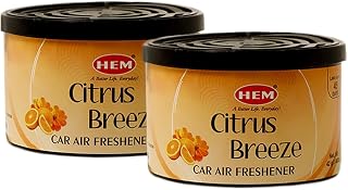 Hem Citrus Breeze Car Air Freshener - 42g (Pack of 2) | Natural Car Perfume | Refreshing & Lasting Fragrance | Easy to Use... Price In India