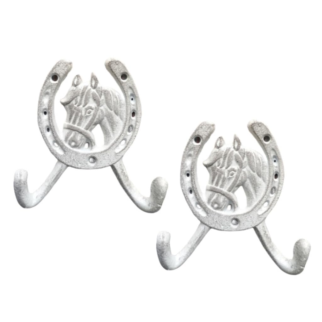 Crochets muraux en fer à cheval fonte style européen lot de 2 pour décoration jardin et entrée rustique