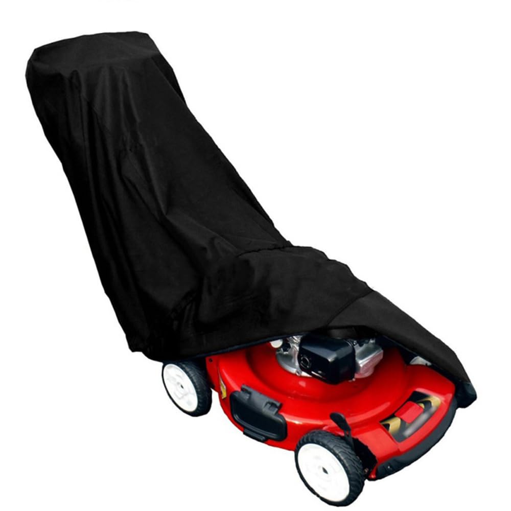 TopHomer 1Pc Lawn Mower Cover Waterproof UV Protection Polyester Oxford Outdoor Universal Tool with Drawstring for Most Push Walk Electric Gas Mowers