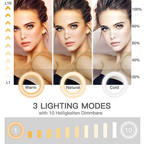 Videokonferenz Licht, 6.3" Ringlicht Laptop für Monitor Clip-On, Dimmbar LED Videoleuchte mit Federclip für Fernarbeit, Fernunterricht, Zoom-Anrufbeleuchtung, Selbstübertragung und Live-Streaming – Bild 3