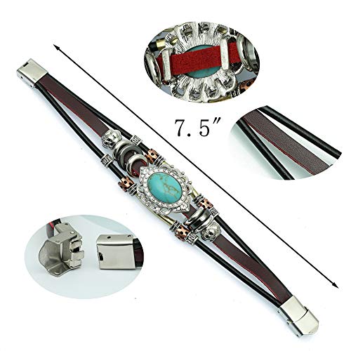Leather Bracelets for Women Multilayer Bracelets for Women with Genuine Leather Layered Bracelets Boho/Bohemia Style Jewelry for Men and Woman2