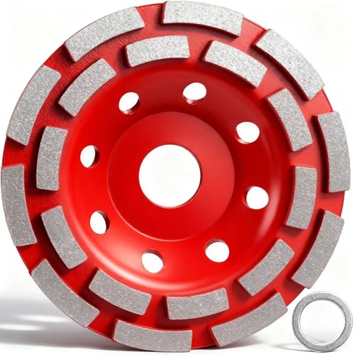 Meule Diamantée 125 mm x 22,23 mm Meules Boisseaux Disque Abrasif Extra Speed pour Béton, Granit, Pierre, Maçonnerie, Marbre, Plâtre, Rouge