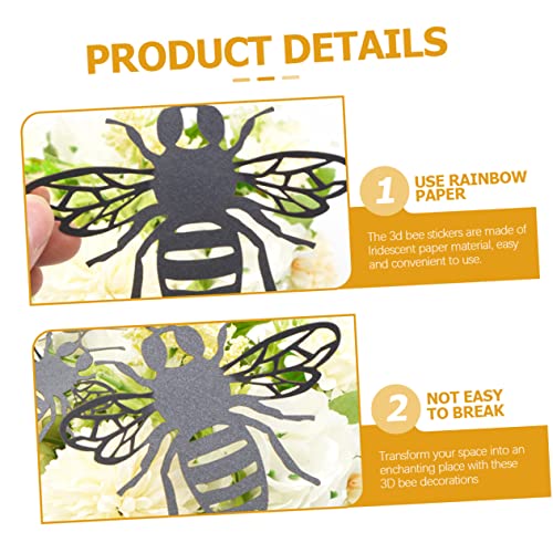 48Pcs And Bee D For Animals Decals Stickers Diy Wall Art Crafts Party Background Decor Hollow Decorative Bumblebee Peel Black Wedding Mural Supplies Inspirational Stick Room #TOP4