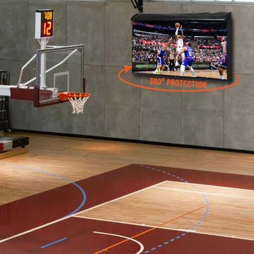 Outdoor TV Abdeckung, Fernseher Bildschirmschutz Abdeckung für 52–55 Zoll Fernseher, 600D Oxford-Gewebe mit PU-Beschichtung, Wasserdicht, Staubdicht und Wetterfest, Geeignet mit Standardhalterungen