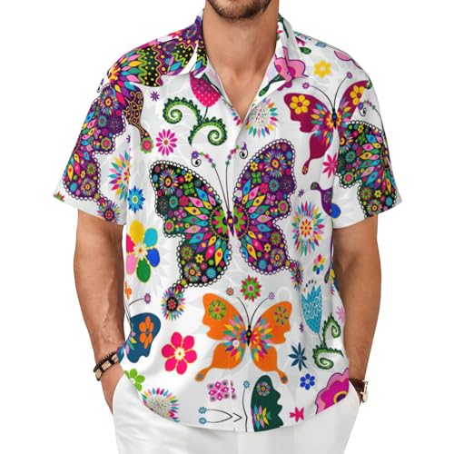 Chemise d'été homme imprimée fleurs pour vacances et plage