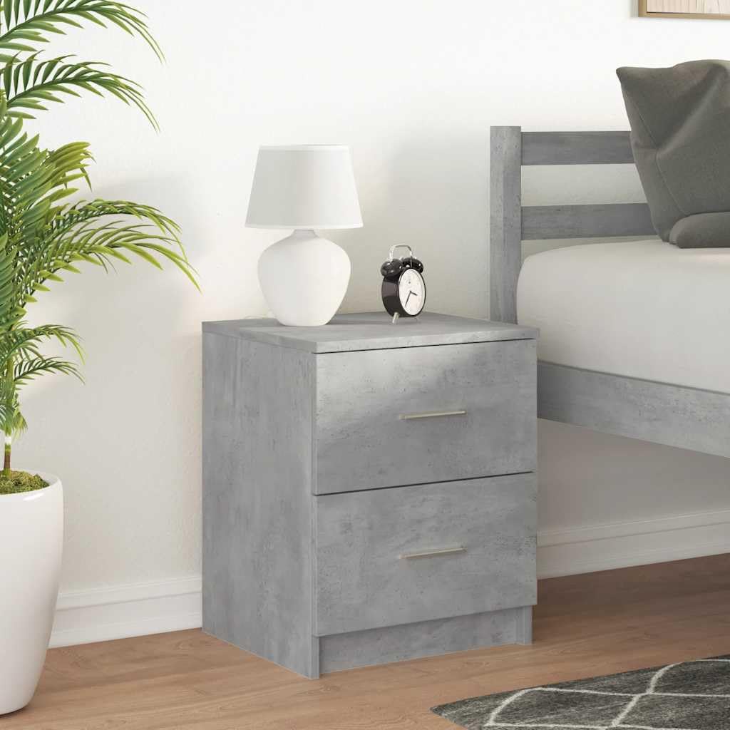 vidaXL Comodino con 2 Cassetti Grigio Cemento 40x36x50 cm